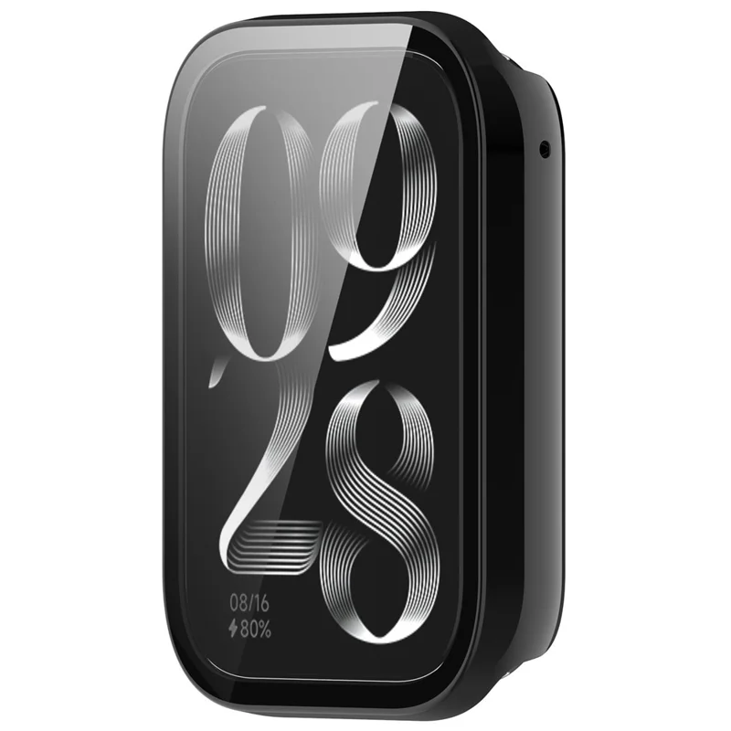 Capa de Proteção para Xiaomi Smart Band 10 Pro (Edição Cerâmica) com Protetor de Ecrã de Vidro Temperado, Capa para Relógio em PC - Preto