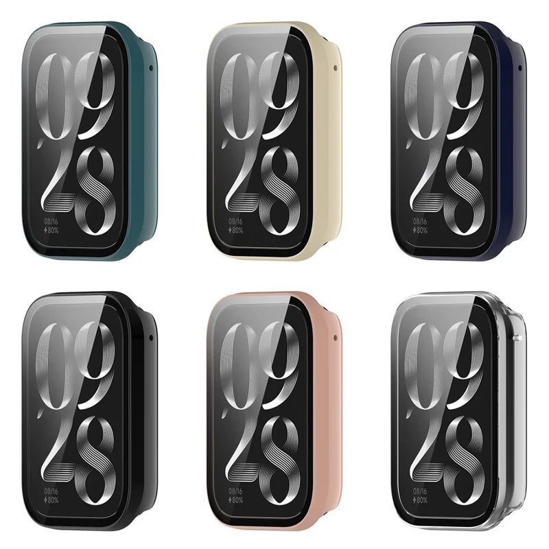 Capa de Proteção para Xiaomi Smart Band 10 Pro (Edição Cerâmica) com Protetor de Ecrã de Vidro Temperado, Capa para Relógio em PC - Preto
