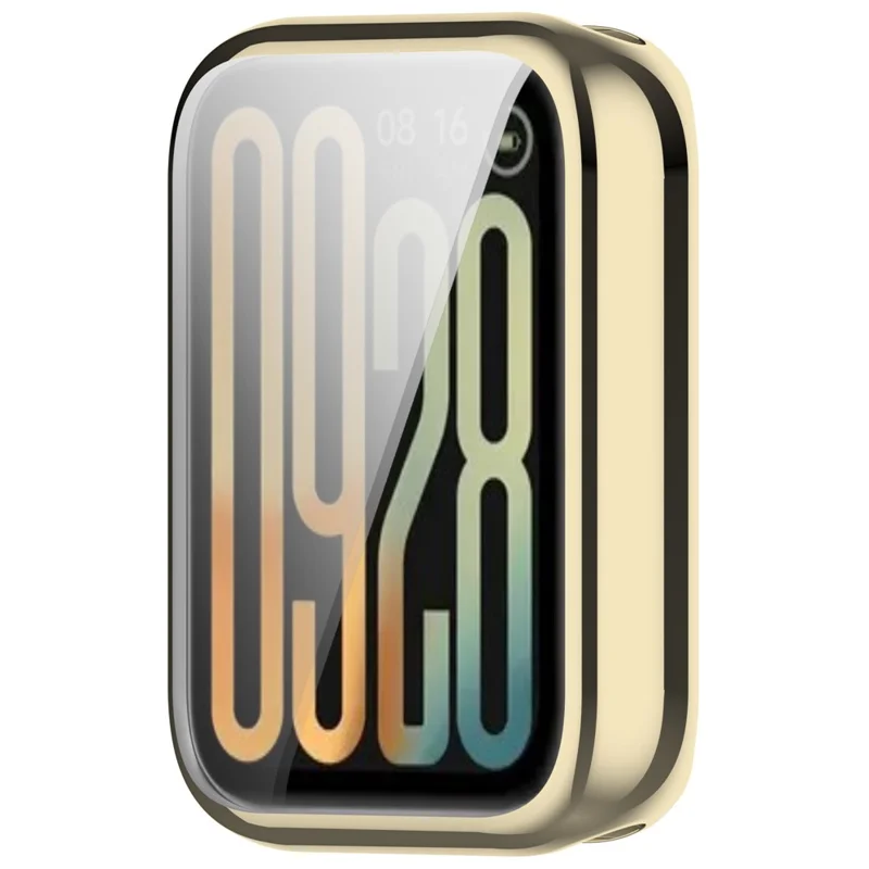 For Xiaomi Smart Band 10 Pro (Standard Edition) TPU Watch Case Full Coverage Protective Cover with Screen Protector - Electroplated Light Gold