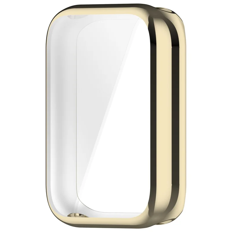 For Xiaomi Smart Band 10 Pro (Standard Edition) TPU Watch Case Full Coverage Protective Cover with Screen Protector - Electroplated Light Gold