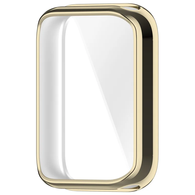 For Xiaomi Smart Band 10 Pro (Standard Edition) TPU Watch Case Full Coverage Protective Cover with Screen Protector - Electroplated Light Gold