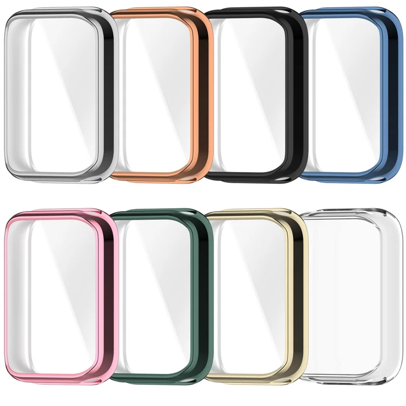 For Xiaomi Smart Band 10 Pro (Standard Edition) TPU Watch Case Full Coverage Protective Cover with Screen Protector - Electroplated Light Gold