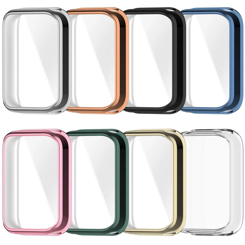 For Xiaomi Smart Band 10 Pro (Ceramic Edition) TPU Watch Case Full Coverage Protective Cover with Screen Protector - Electroplated Light Gold