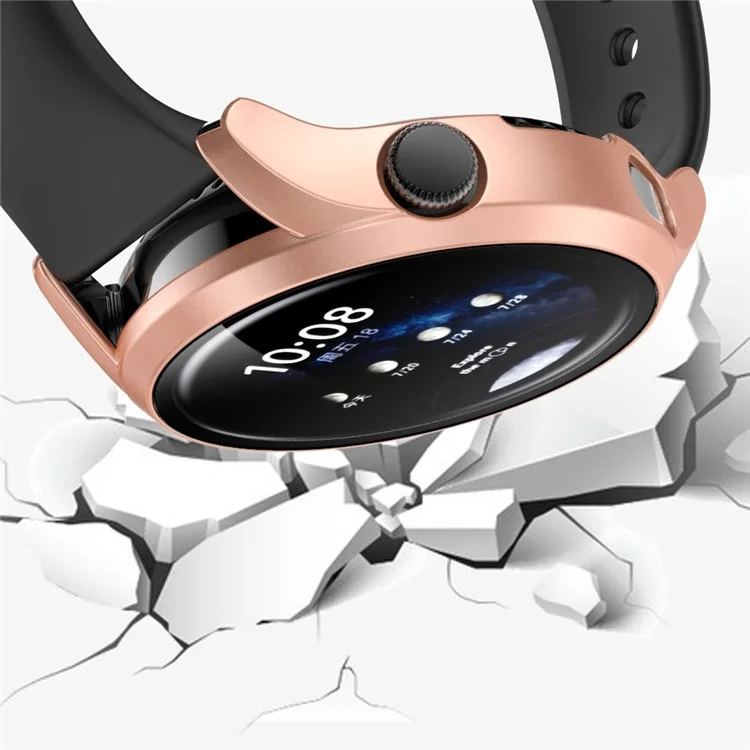 Smartwatch Matte PC Frame Cover with Tempered Glass Screen Protector for Huawei Watch 3 - Rose Gold