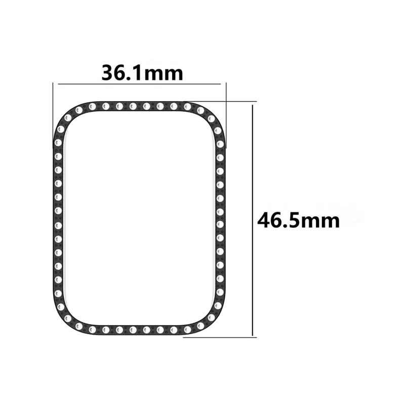 For Xiaomi Smart Band 10 Pro Ceramic Halvbeskyttelse med Strassdekoration, Hård PC-beskyttelsesdæksel - Sort