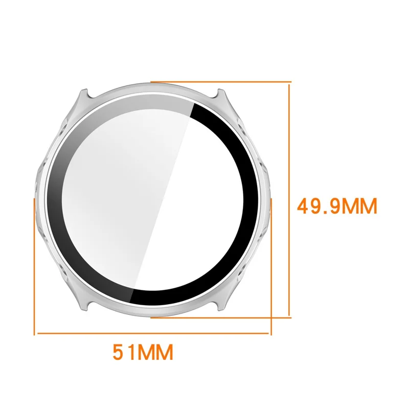 For Huami Amazfit Cheetah 2 Pro Protective Case with Tempered Glass Screen Protector PC Watch Cover - Black