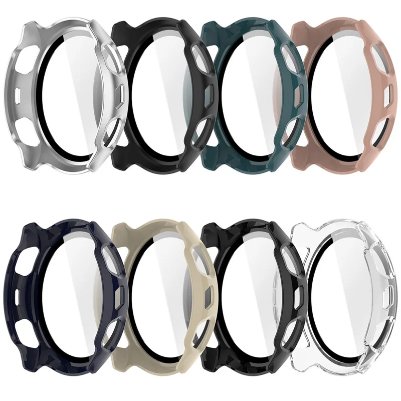 For Huami Amazfit Cheetah 2 Pro Protective Case with Tempered Glass Screen Protector PC Watch Cover - Black