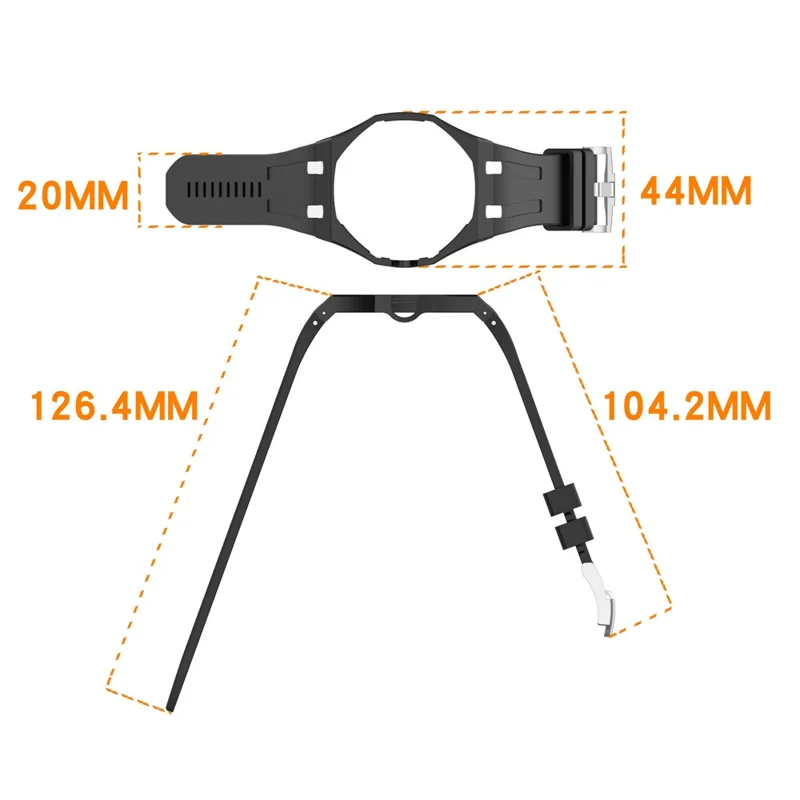 For Swatch Royal Pop Watch Strap Soft Silicone Watchband with Integrated Watch Case - Black+White