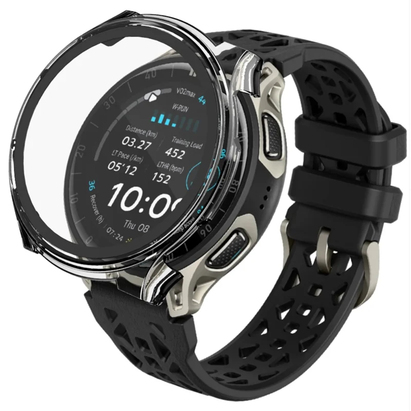 For Huami Amazfit Cheetah 2 Pro Watch Case PC Frame with Glass Screen Film - Black