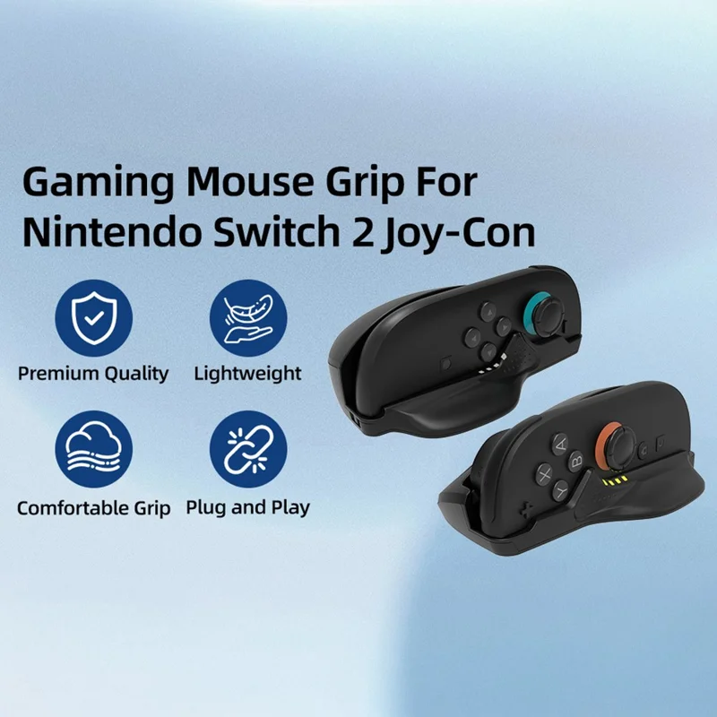 8049 2 Pezzi Supporto Mouse per Controller di Gioco per Nintendo Switch 2 Joy-Con Controller Mini Supporto Convertitore Mouse - Nero