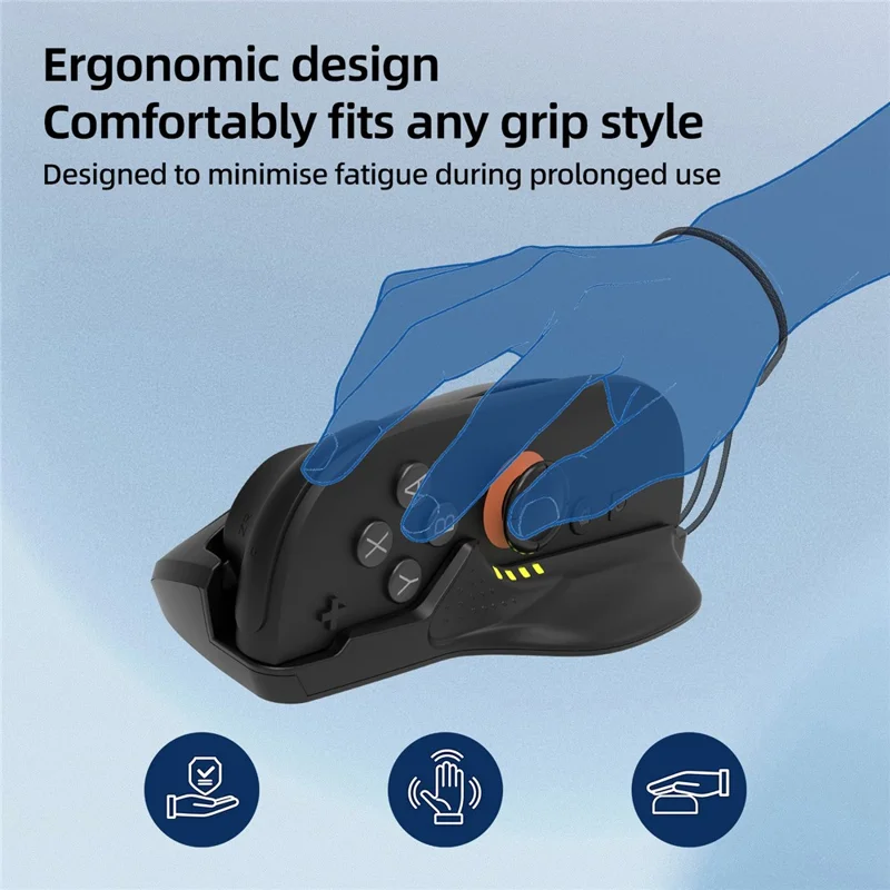 8049 2 Pezzi Supporto Mouse per Controller di Gioco per Nintendo Switch 2 Joy-Con Controller Mini Supporto Convertitore Mouse - Nero