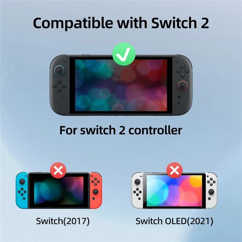 8049 2 Pezzi Supporto Mouse per Controller di Gioco per Nintendo Switch 2 Joy-Con Controller Mini Supporto Convertitore Mouse - Nero