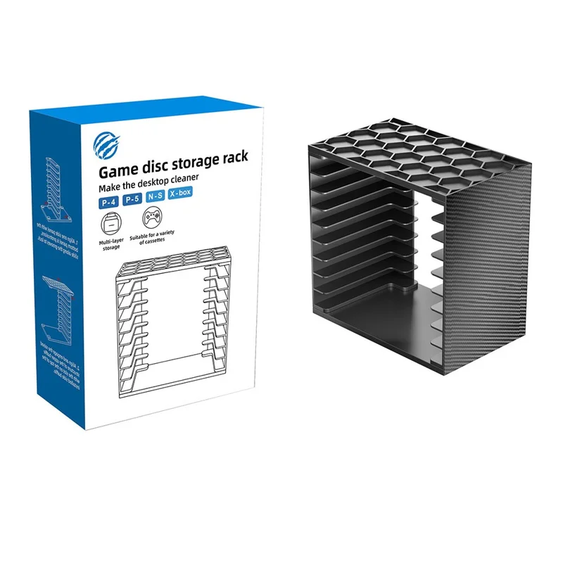 Torre Portadischi di Gioco 8056, Montaggio Modulare Fai da Te per Nintendo Switch / PS5 / PS4 / Xbox, Organizzatore per Cartucce di Gioco - Nero