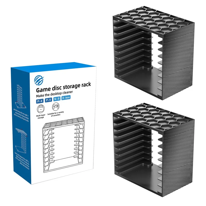 Torre di Archiviazione per Dischi di Gioco 8056 2 Pezzi, Modulare Fai da Te per Nintendo Switch / PS5 / PS4 / Xbox, Organizzatore per Cartucce di Gioco - Nero