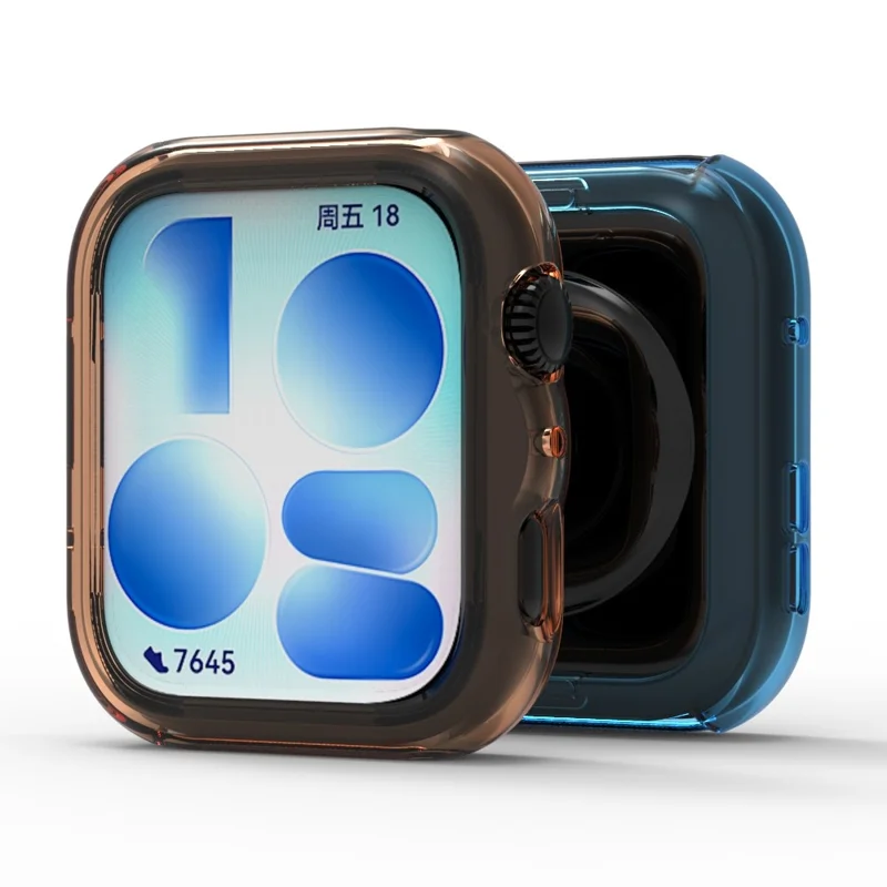 For Huawei Watch Fit 5 Case Semi-Open TPU Protective Shell Hollow Watch Frame - Transparent