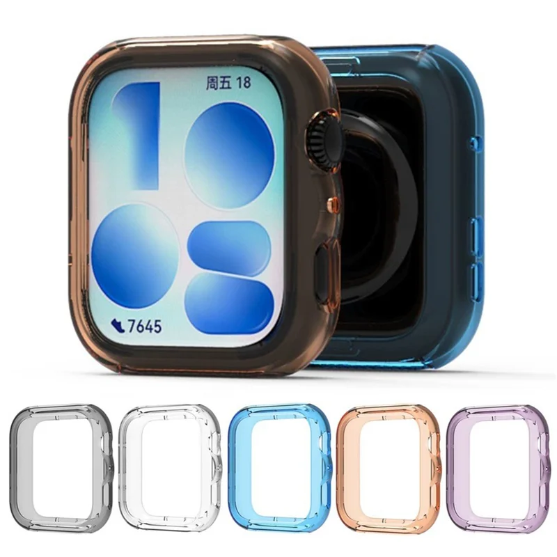 For Huawei Watch Fit 5 Case Semi-Open TPU Protective Shell Hollow Watch Frame - Transparent