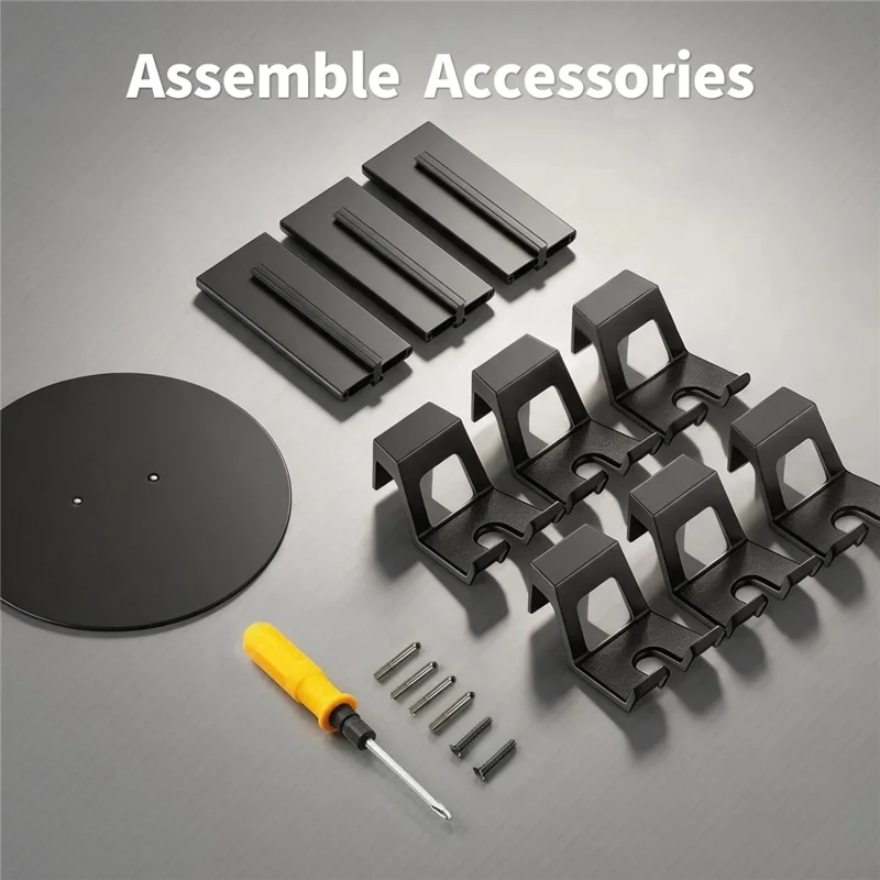 8012 Soporte organizador de 3 niveles para controladores de juegos para Xbox / PS5 / Nintendo Switch, soporte multicapa para controles, auriculares y accesorios de juego - Negro
