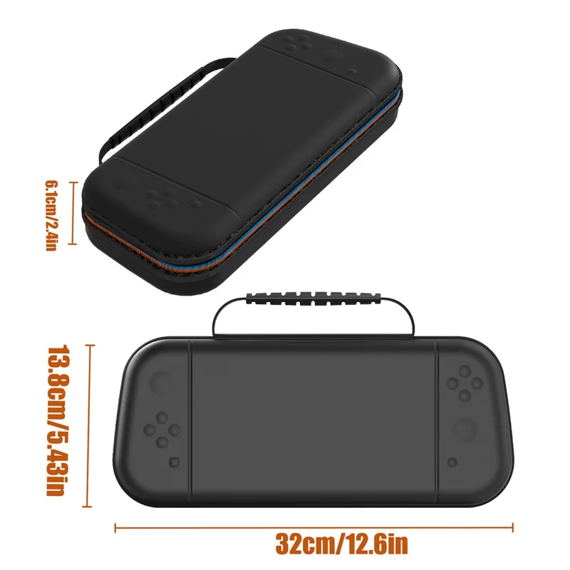 8029 Carrying Case for Nintendo Switch 2 PU Portable Travel Bag Multi-function Storage Pouch with Game Card Slots - Black
