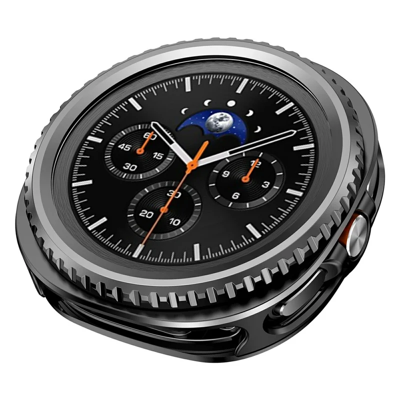 Чехол для Samsung Galaxy Watch8 Classic 46 мм с вращающимся металлическим ободом, защитный корпус из поликарбоната, крышка часов - Черный