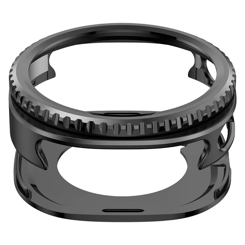 Чехол для Samsung Galaxy Watch8 Classic 46 мм с вращающимся металлическим ободом, защитный корпус из поликарбоната, крышка часов - Черный