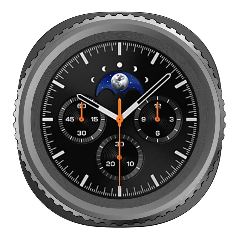 Чехол для Samsung Galaxy Watch8 Classic 46 мм с вращающимся металлическим ободом, защитный корпус из поликарбоната, крышка часов - Черный