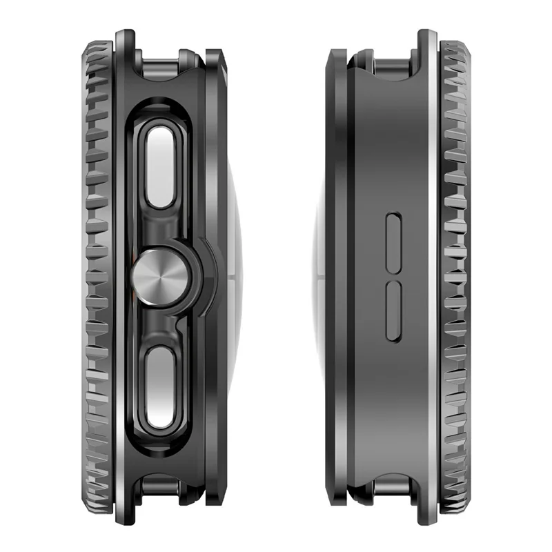 Чехол для Samsung Galaxy Watch8 Classic 46 мм с вращающимся металлическим ободом, защитный корпус из поликарбоната, крышка часов - Черный