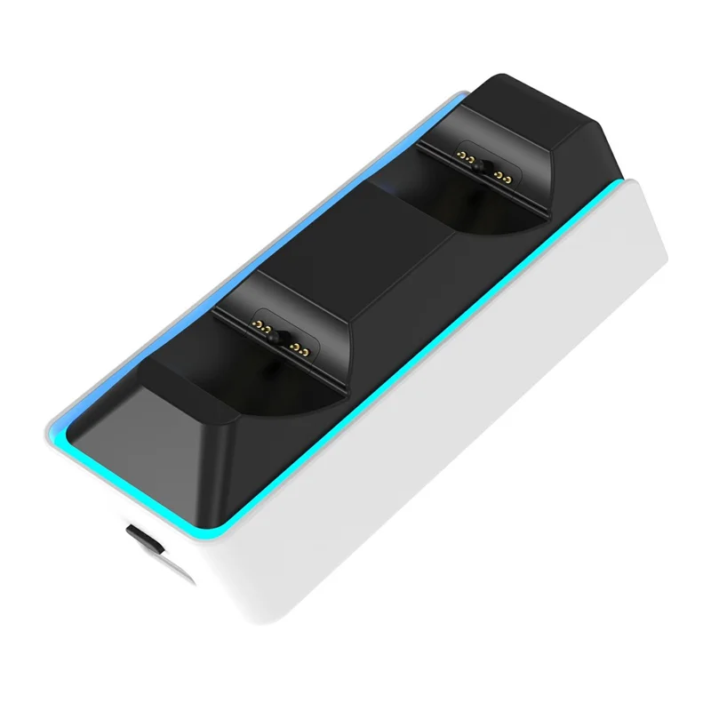 8055 Base de Carga Dual para PS5 / PS5 Slim / PS5 Pro / PS5 Edge / Estación de Carga Rápida con 9 Modos de Luz RGB
