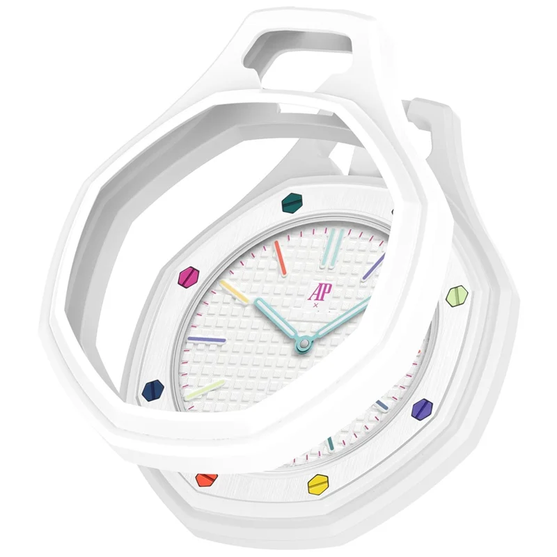 Für Swatch Royal Pop Silikon Schutzhülle Fallschutz Uhrenschale - Weiß