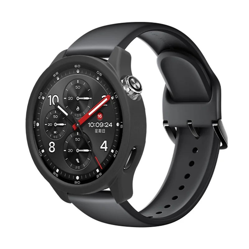 Silicone Case for Xiaomi Watch S5 Protective Cover Shockproof TPU Shell Bumper - Black