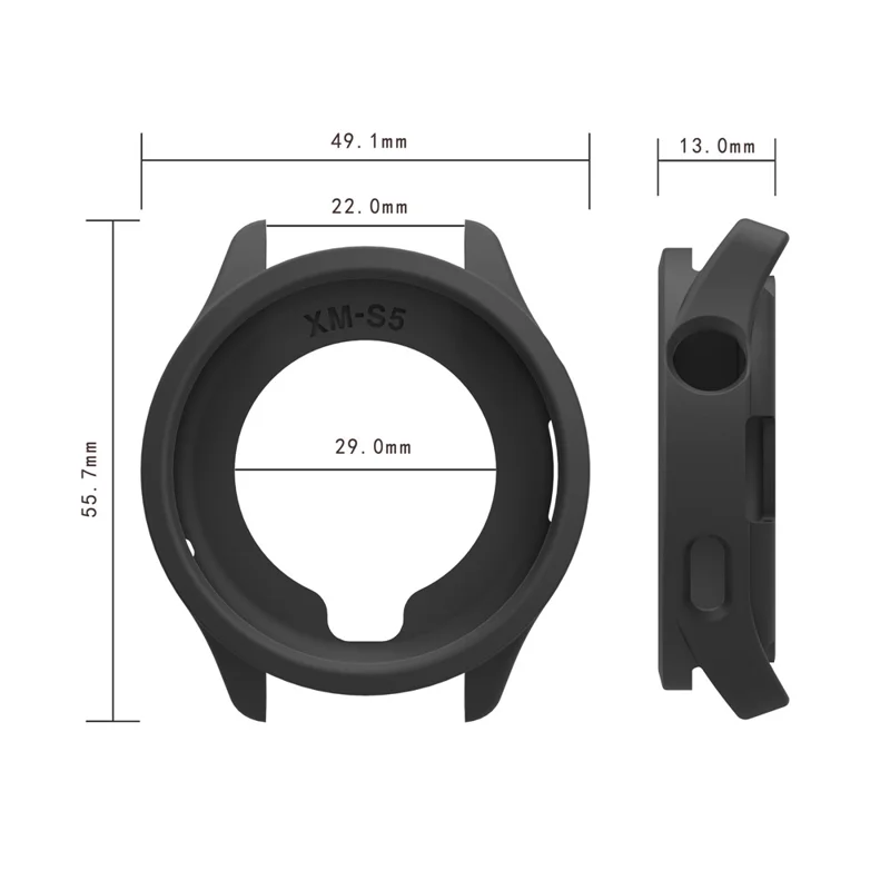 Silicone Case for Xiaomi Watch S5 Protective Cover Shockproof TPU Shell Bumper - Black