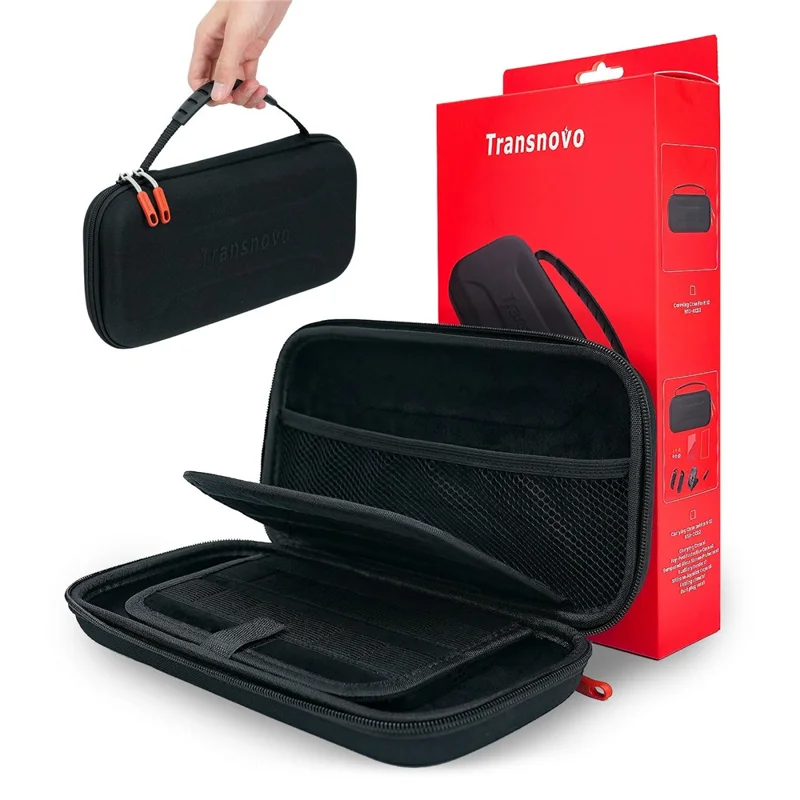 Funda de transporte rígida TRANSNOVO S73-011 para Nintendo Switch 2, bolsa de viaje EVA con 24 ranuras para tarjetas de juego, estuche protector - Negro