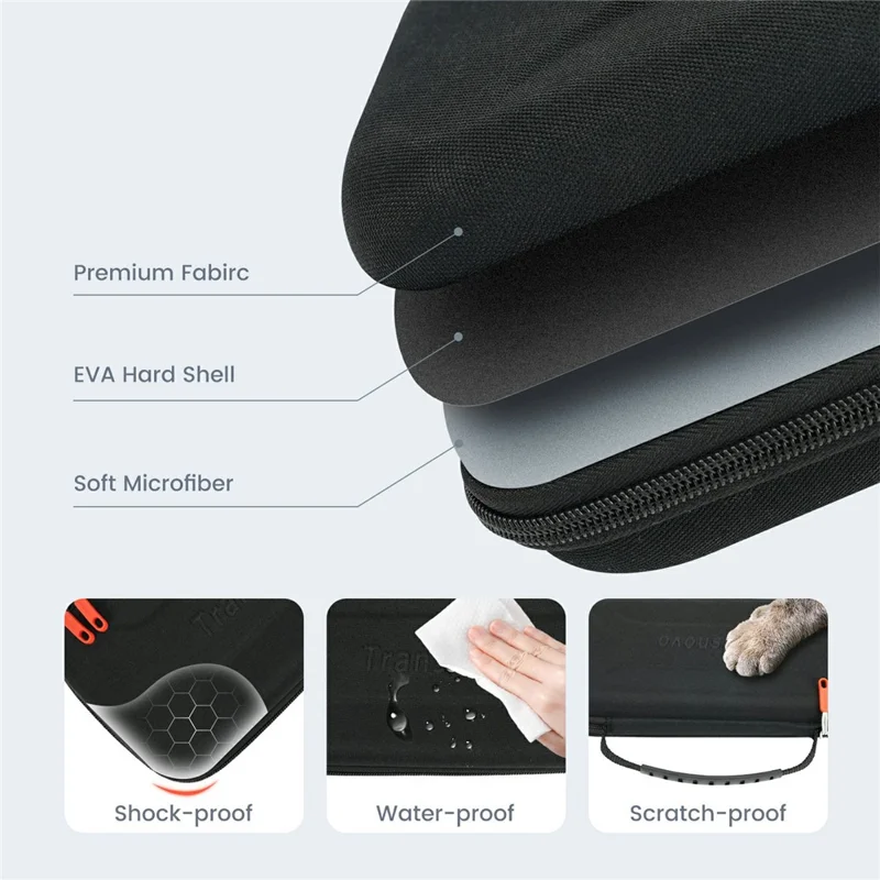 Funda de transporte rígida TRANSNOVO S73-011 para Nintendo Switch 2, bolsa de viaje EVA con 24 ranuras para tarjetas de juego, estuche protector - Negro