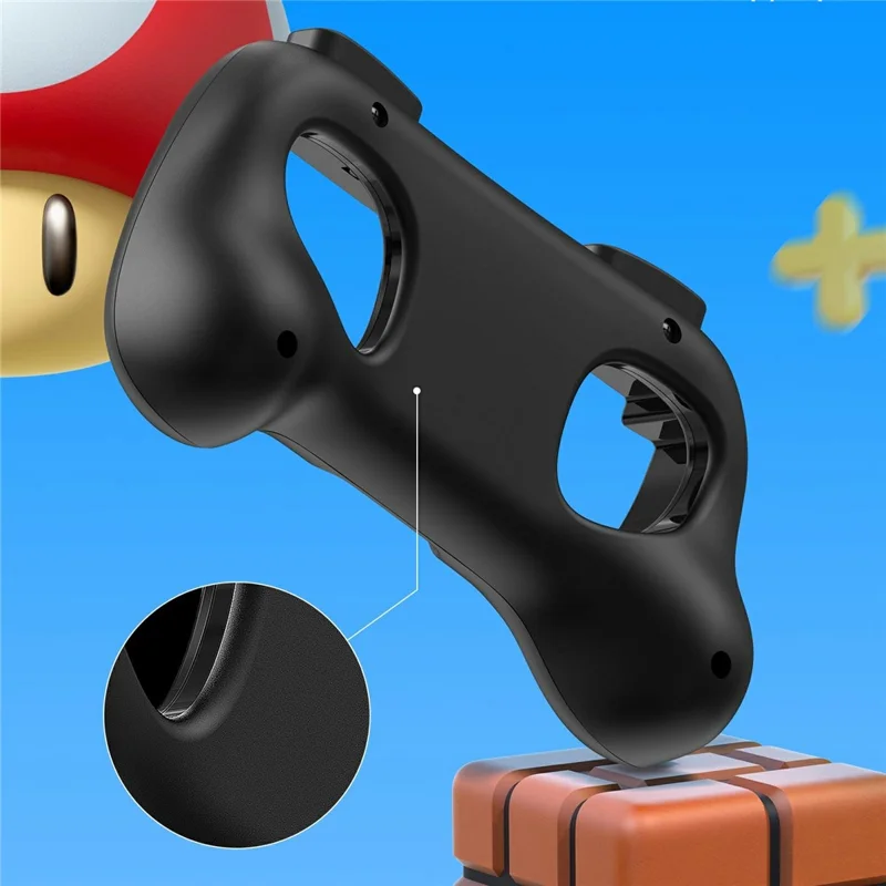 TRANSNOVO S73-010 2 Unidades de Empuñaduras para Controlador de Juego para Nintendo Switch 2 Joy-Con, Asas Antideslizantes Ergonómicas, Soporte Portátil - Negro