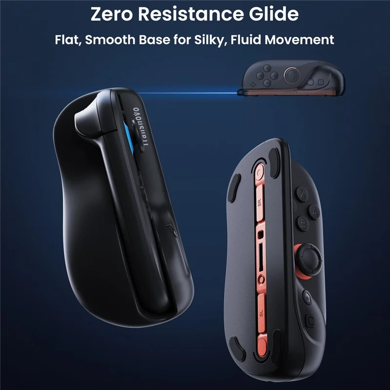 TRANSNOVO S73-014 2 pièces Support de manette Souris pour Nintendo Switch 2 Poignée ergonomique pour jeu Portable Support de souris pour manette - Noir