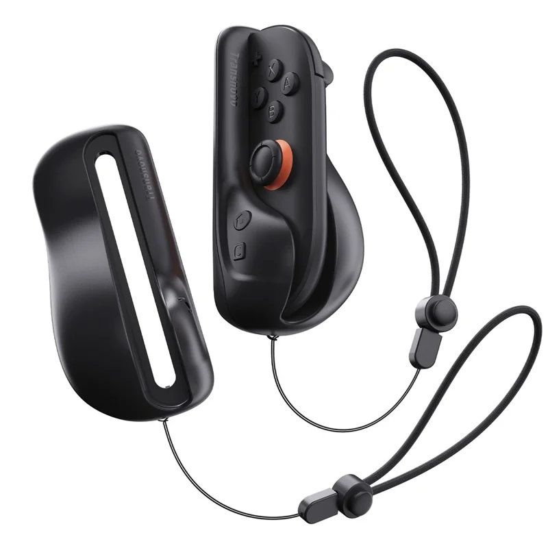 TRANSNOVO S73-014 2 pièces Support de manette Souris pour Nintendo Switch 2 Poignée ergonomique pour jeu Portable Support de souris pour manette - Noir