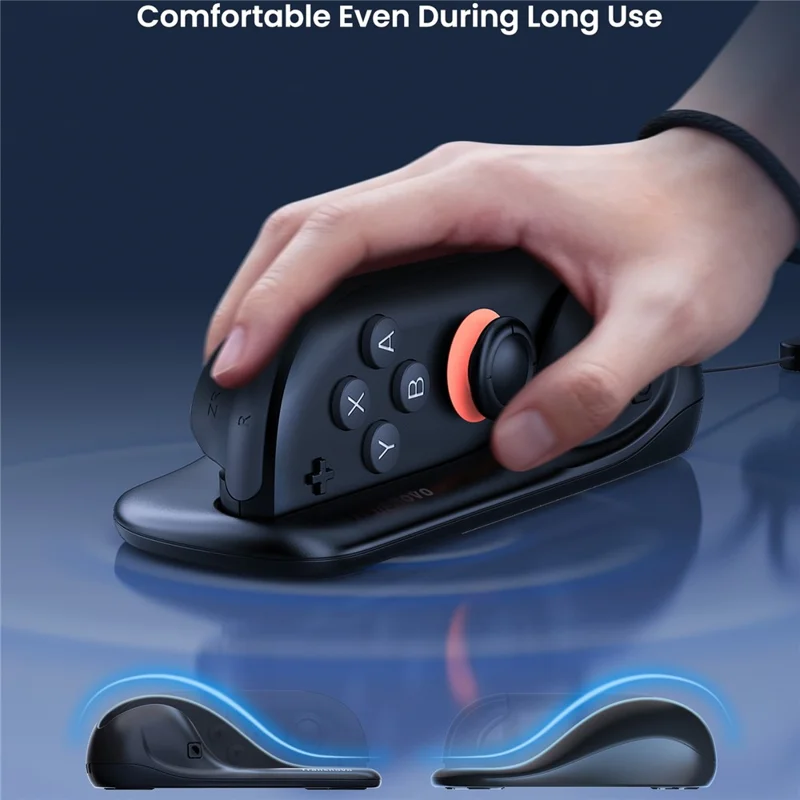 TRANSNOVO S73-014 2 pièces Support de manette Souris pour Nintendo Switch 2 Poignée ergonomique pour jeu Portable Support de souris pour manette - Noir