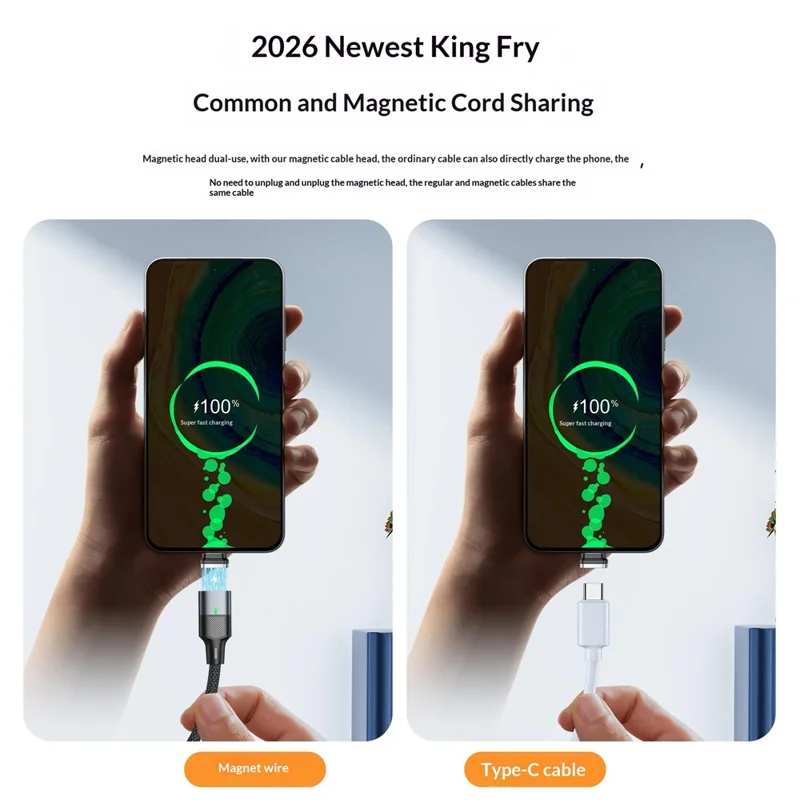 240W 1.2m Magnetic USB-C Cable 120Gbps Thunderbolt 5 Data Transfer Dustproof Type-C Charging Cable - Straight Connector