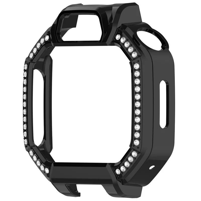 For Huawei Watch Kids X1 / X1 Pro Half Coverage Watch Case Rhinestones Hard PC Protective Cover - Black