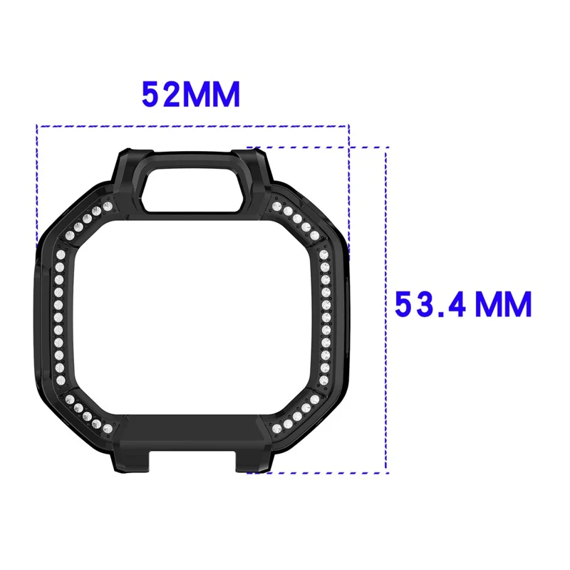 For Huawei Watch Kids X1 / X1 Pro Half Coverage Watch Case Rhinestones Hard PC Protective Cover - Black
