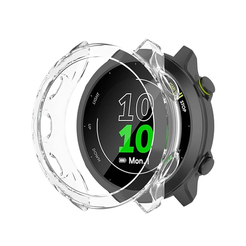 Shockproof TPU Watch Protective Half Cover Case for Garmin Forerunner 55/158 - Transparent White