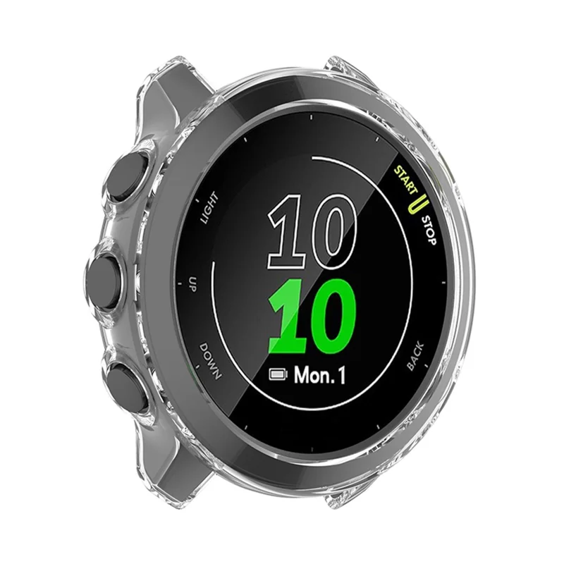 Shockproof TPU Watch Protective Half Cover Case for Garmin Forerunner 55/158 - Transparent White