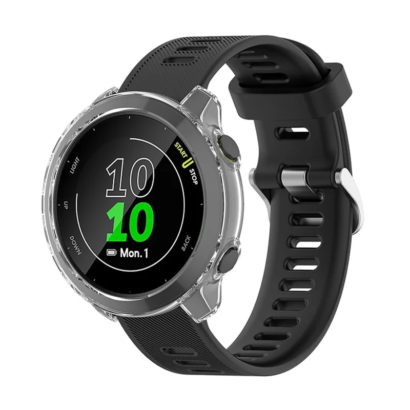 Shockproof TPU Watch Protective Half Cover Case for Garmin Forerunner 55/158 - Transparent White
