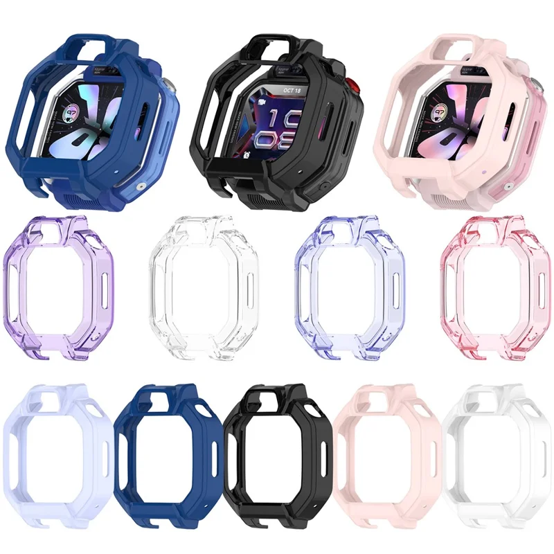 For Huawei Watch Kids X1 / Watch Kids X1 Pro Case Semi-Open TPU Protective Shell Hollow Watch Frame - White