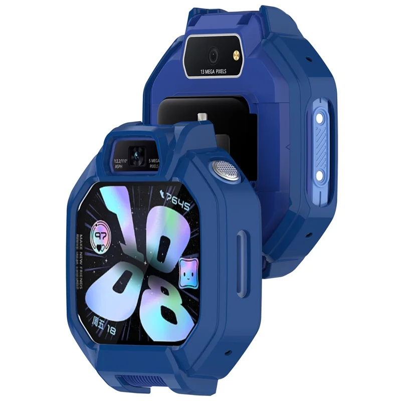For Huawei Watch Kids X1 / Watch Kids X1 Pro Case Semi-Open TPU Protective Shell Hollow Watch Frame - Blue