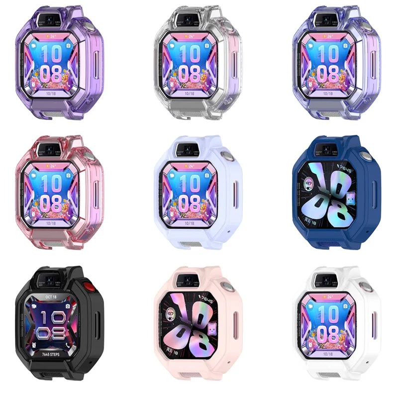 For Huawei Watch Kids X1 / Watch Kids X1 Pro Case Semi-Open TPU Protective Shell Hollow Watch Frame - Blue