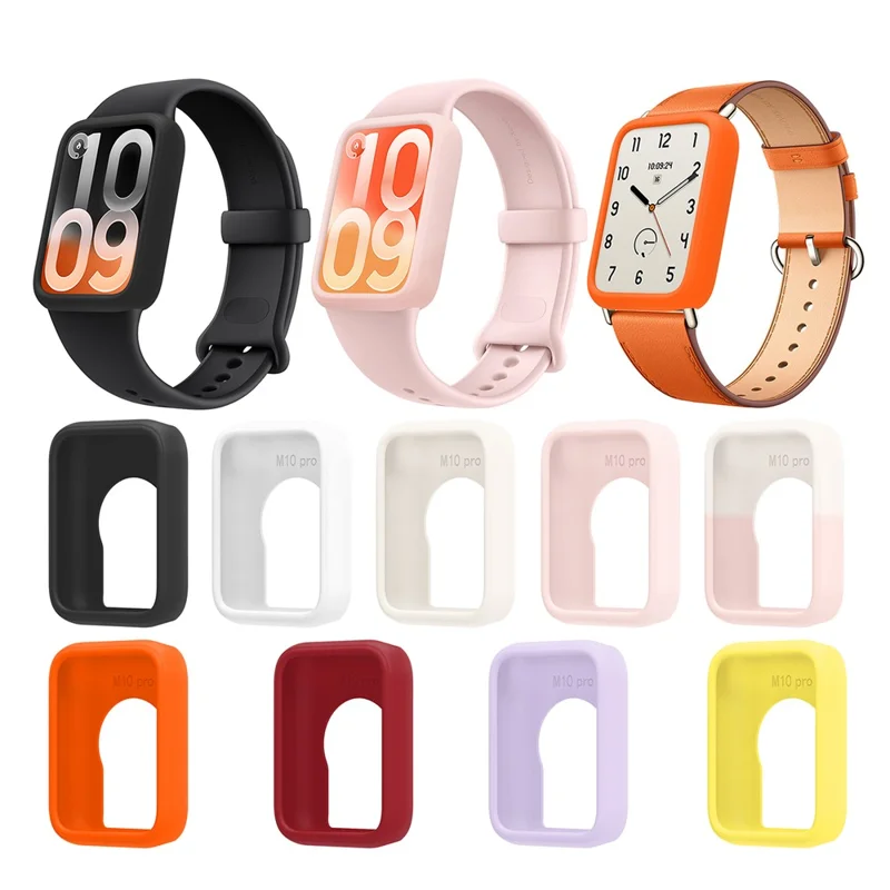 Custodia per Xiaomi Smart Band 10 Pro, Cover Protettiva in Silicone Assorbente agli Urti e Resistente ai Graffi - Nero