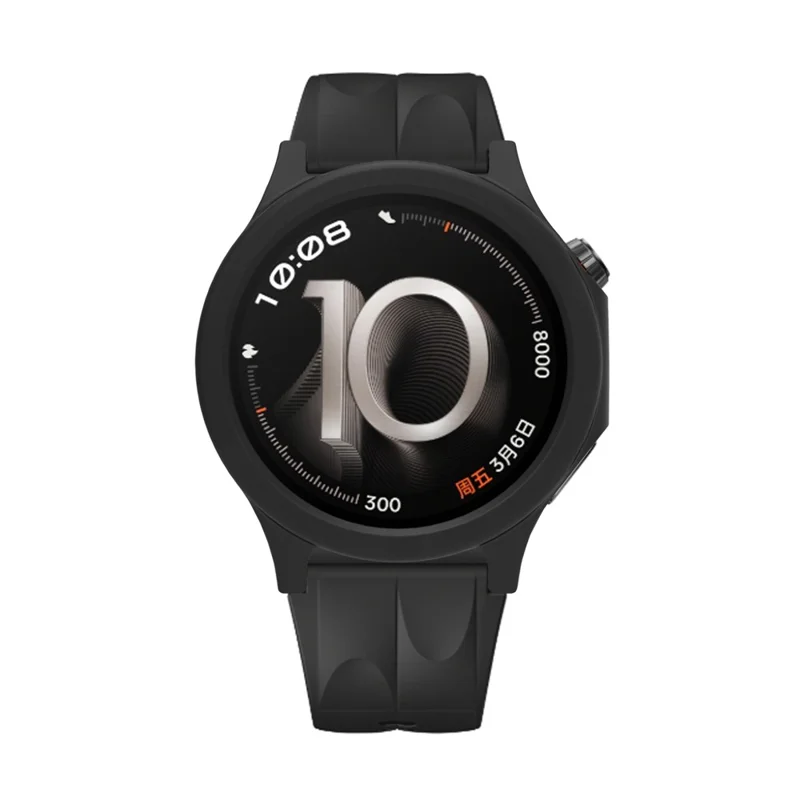 For Oppo Watch X3 Watch Case Shock Absorbing Scratch Resistant Silicone Protective Cover - Black