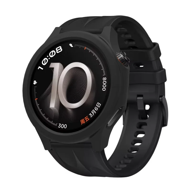For Oppo Watch X3 Watch Case Shock Absorbing Scratch Resistant Silicone Protective Cover - Black