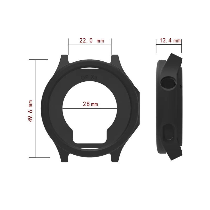 For Oppo Watch X3 Watch Case Shock Absorbing Scratch Resistant Silicone Protective Cover - Black