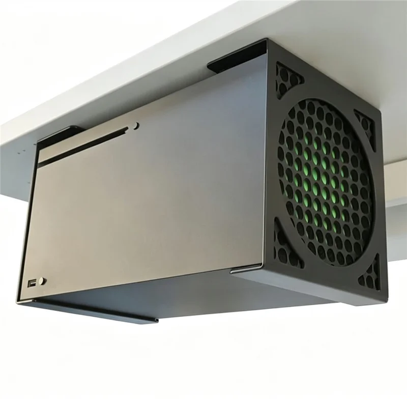 2 stk. under skrivebordsmontering til Xbox Series X, metalbeslag, skjult installation, skrivebordsstilling til spillekonsol - sort